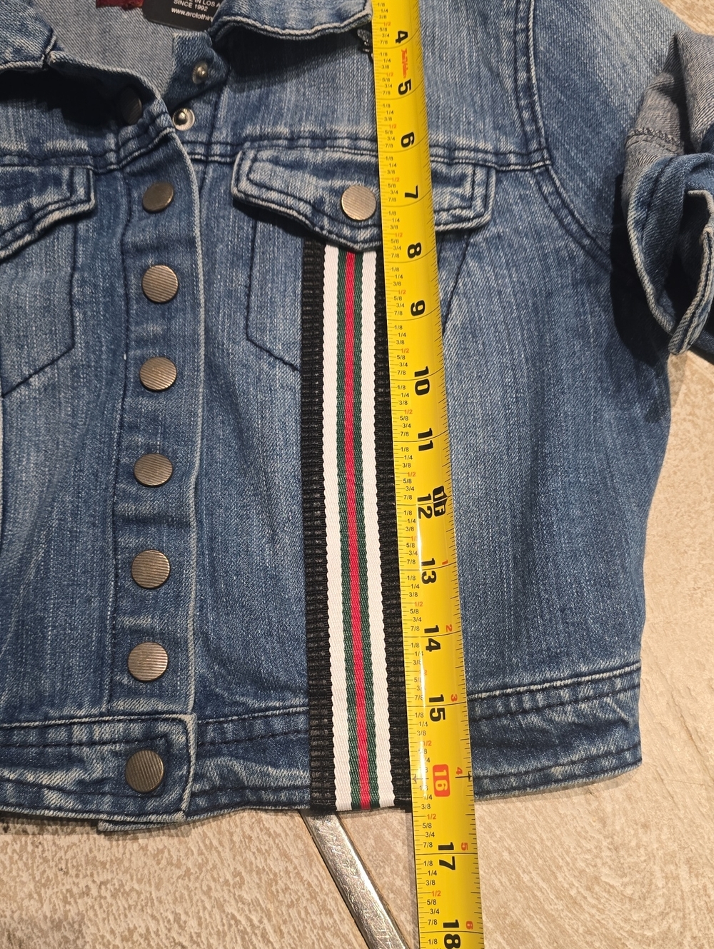 Upcycled Designer Insipered Jean Jacket Classic blue denim jacket - Picture 7 of 11